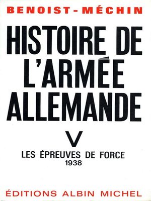 cover image of Histoire de l'armée allemande--tome 5
